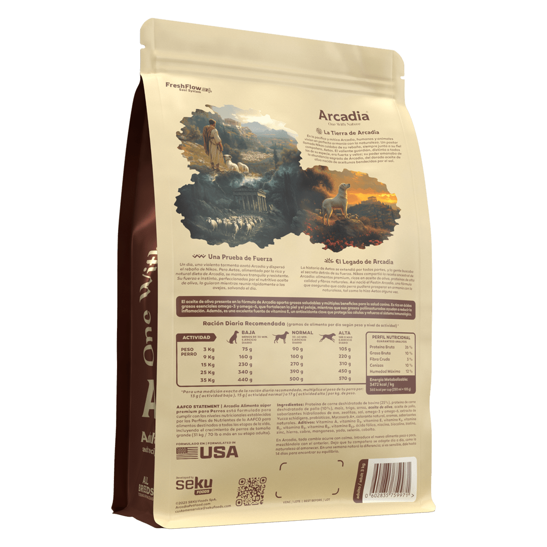 Alimento Súper Premium Perros Adultos 3 kg - Arcadia - Arcadia